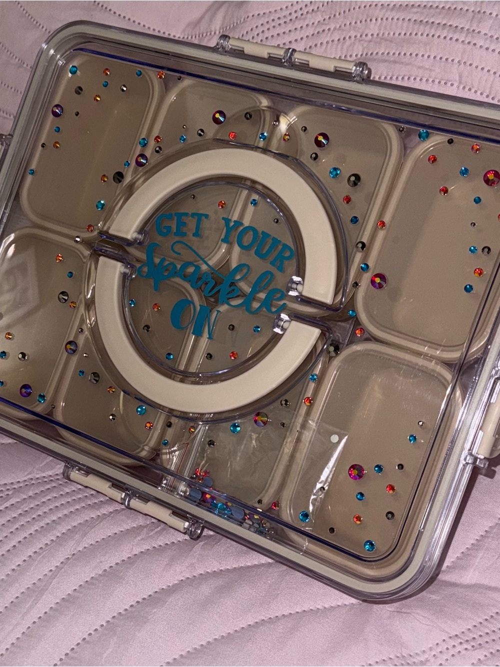 CWC Rhinestoned Get Your Sparkle On Snack/Craft Box NWT - Picture 7 of 9